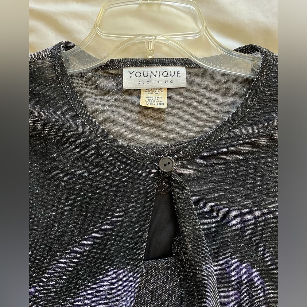 Younique Clothing /Vintage Women’s Silver and Black Mesh Dress size M - Picture 7 of 9